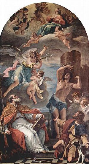 Sebastiano Ricci Maria in Gloria mit Erzengel Gabriel und Hl. Eusebius, Hl. Sebastian und Hl. Rochus China oil painting art